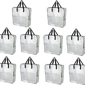 IKEA DIMPA Extra Large Storage Bag, Clear Heavy Duty Bags,(Pack of 10)